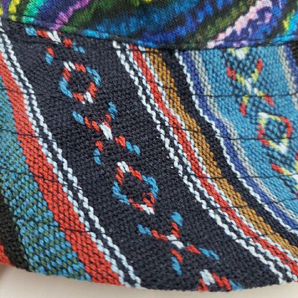 Boho Hippie Bucket Hat Cotton Blue Unisex Lightweight Beach Summer Sun Hat Nepal - Picture 5 of 14